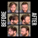 Grid style before after image consisting of three before and three after shots of a model's hair before and after using SHARK MOLD Men's Hair Styling Clay
